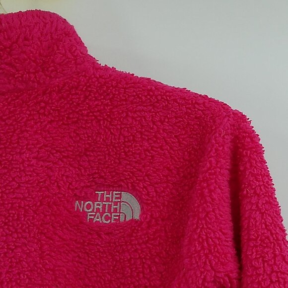 THE NORTH FACE Girl's Pink Fleece Full Zip Jacket L 14 / 16 Front & Back Logo - Picture 6 of 9